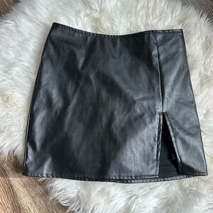 Fashion Nova Sleek Black Mini Skirt
